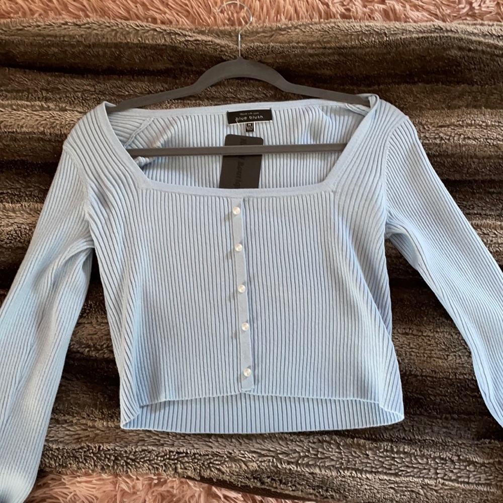 Baby Blue Cropped Sweater